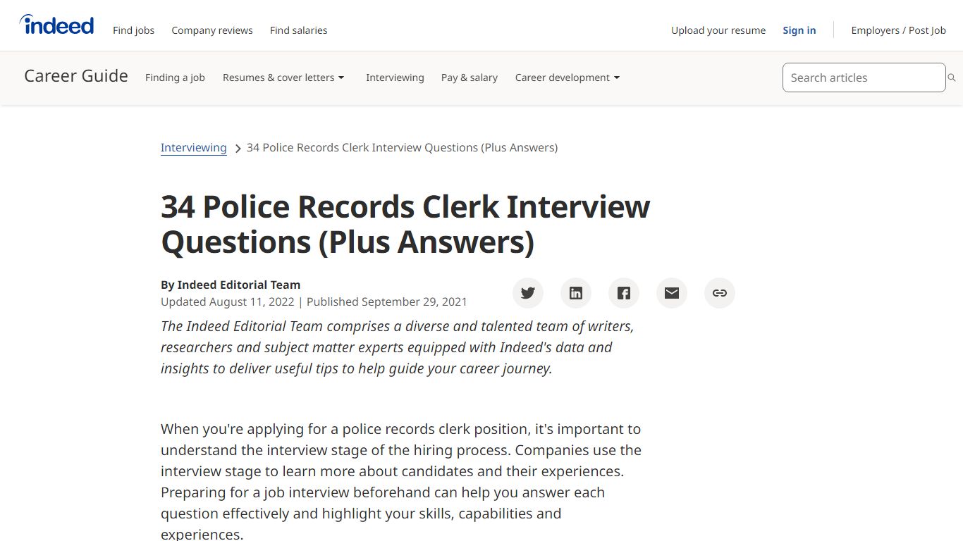 34 Police Records Clerk Interview Questions (With Example ... - Indeed
